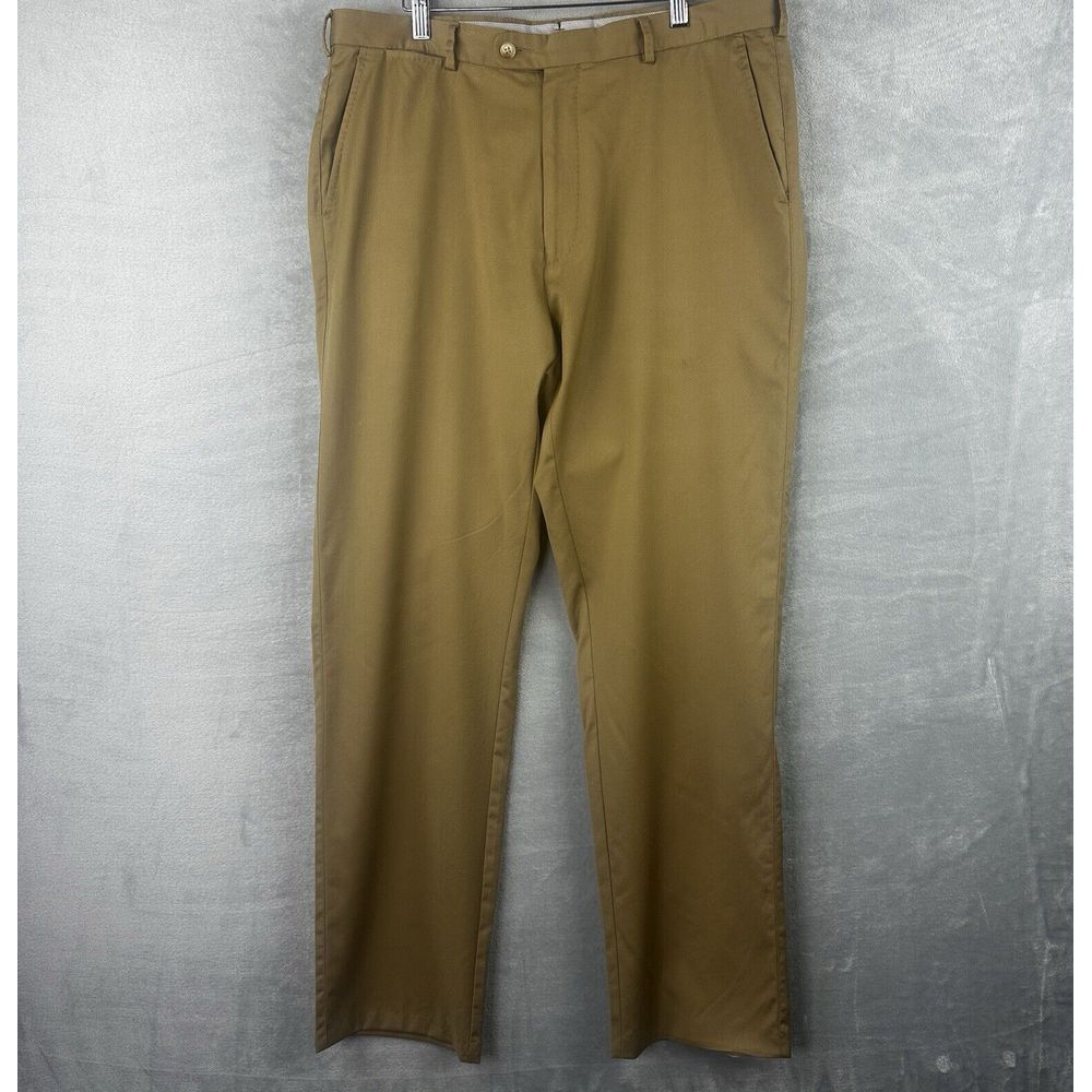 peter millar wool pants men 36‎ Brown Tan Golf *